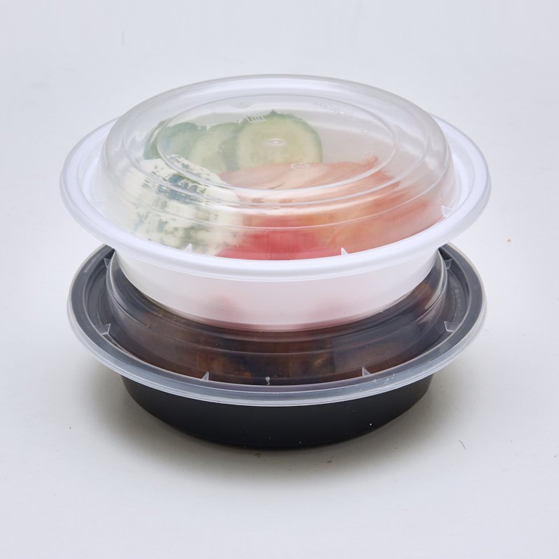 16oz Round Black Plastic take out bowl - 图片 2