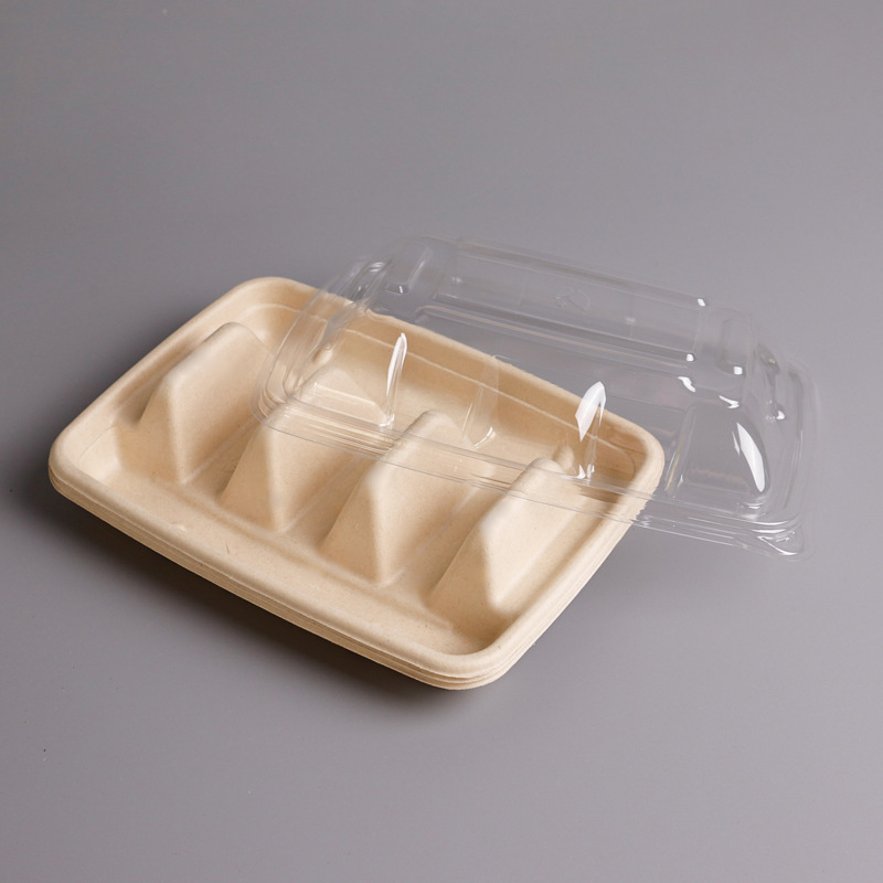 Disposable Sugarcane Bagasse take out taco tray - 图片 2