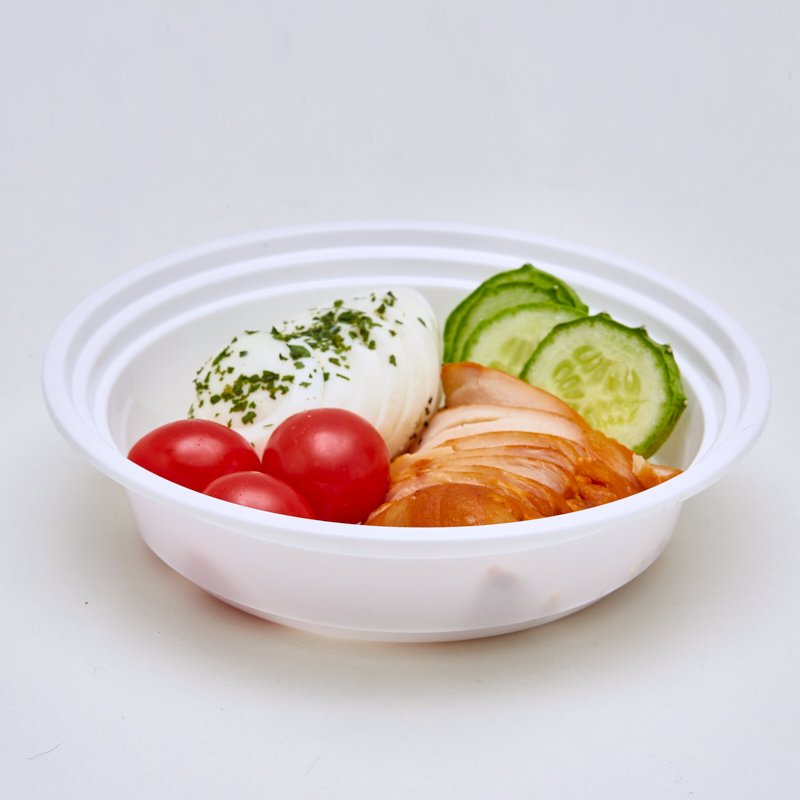 350ml white Round Plastic to go container - 图片 2
