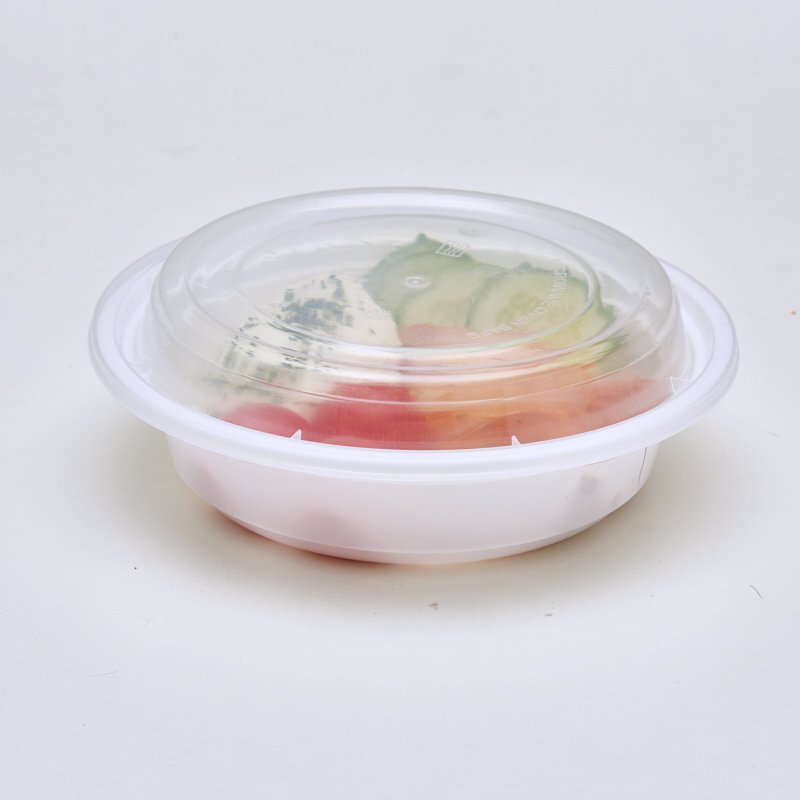 350ml white Round Plastic to go container