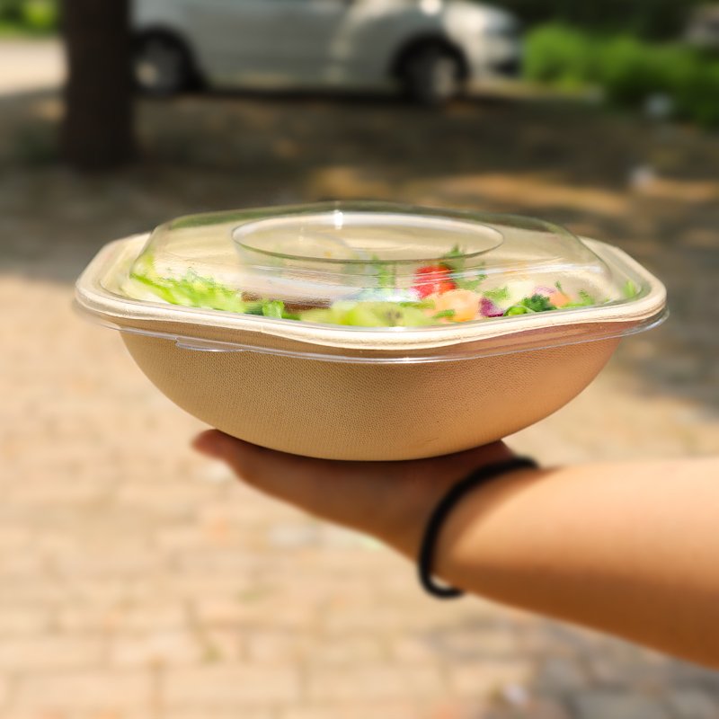 Hexagonal Sugarcane Bagasse Bowl | 750mL | 1100mL | 1300mL | 1600mL with PET Lid Recyclable Compostable - 图片 4