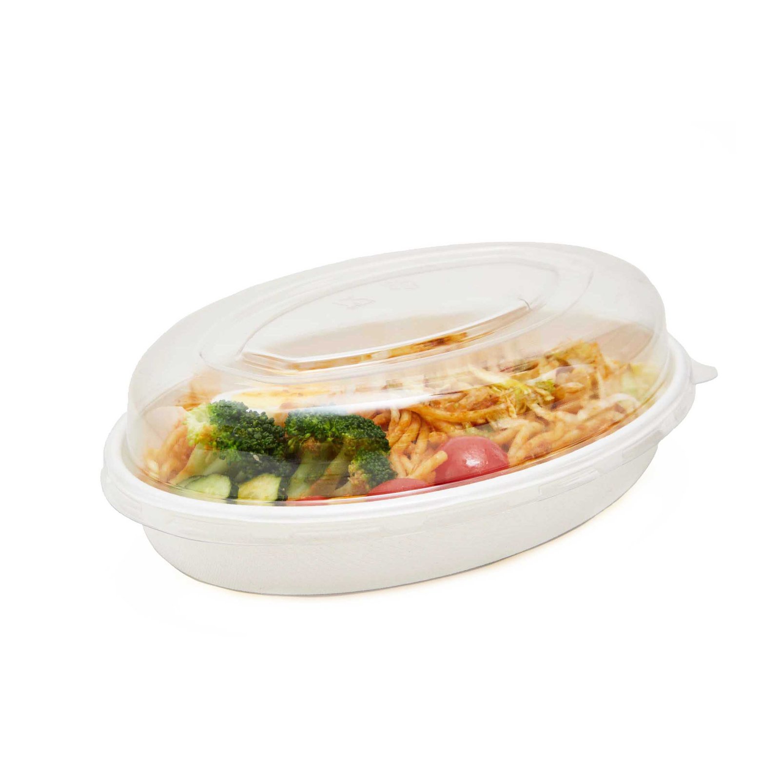 18oz | 26oz | 28oz (820mL) Take Away Oval Bowl Sugarcane Bagasse with PET | PP Lid Recyclable Compostable - 图片 2