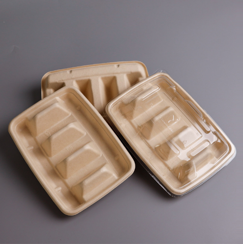 Take Away Rectangle Taco Tray | Taco Box Sugarcane Bagasse with PET Lid Recyclable Compostable - 图片 4