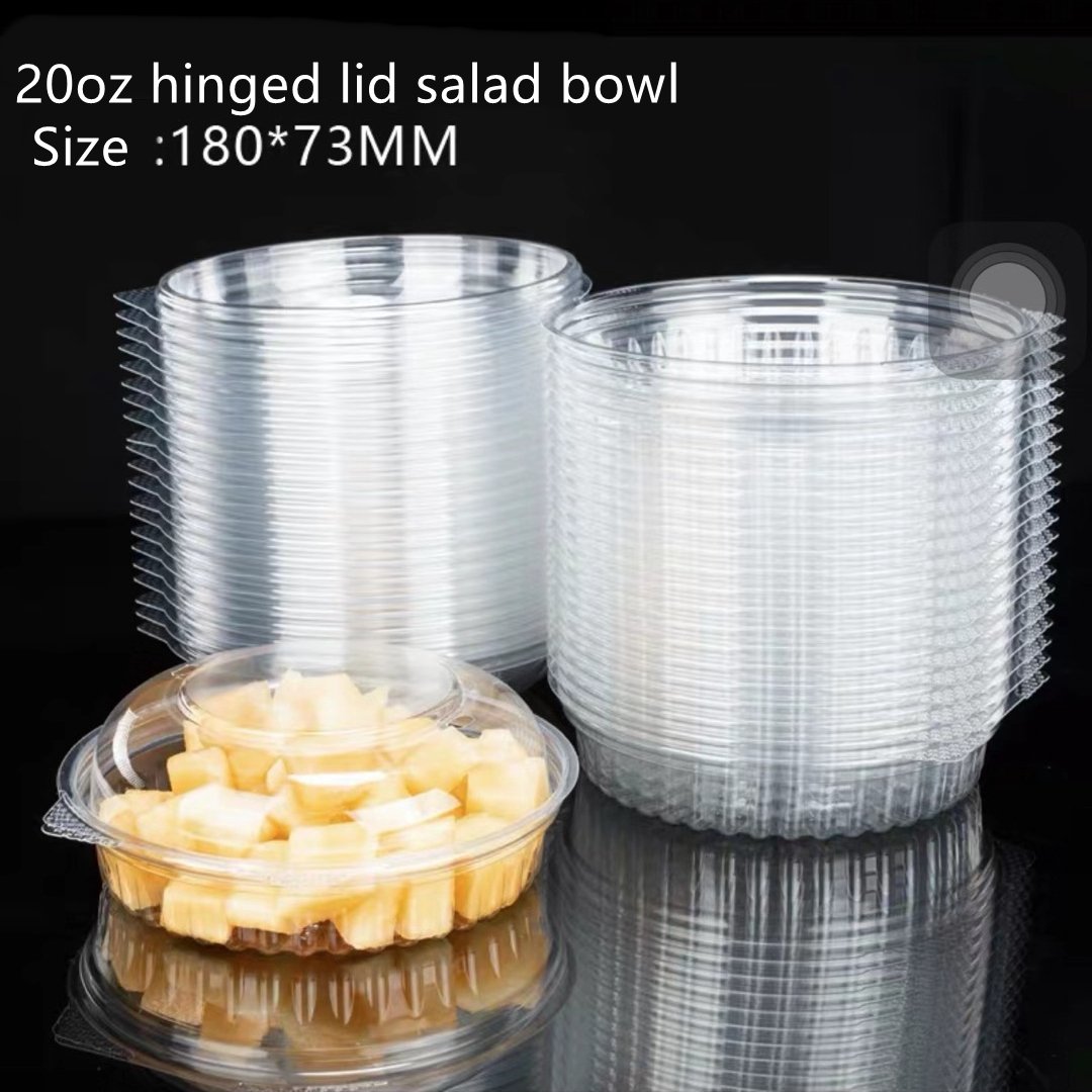 PET HINGED SALAD BOWL DISPOSABLE PET HINGED SALAD CONTAINER - 图片 3