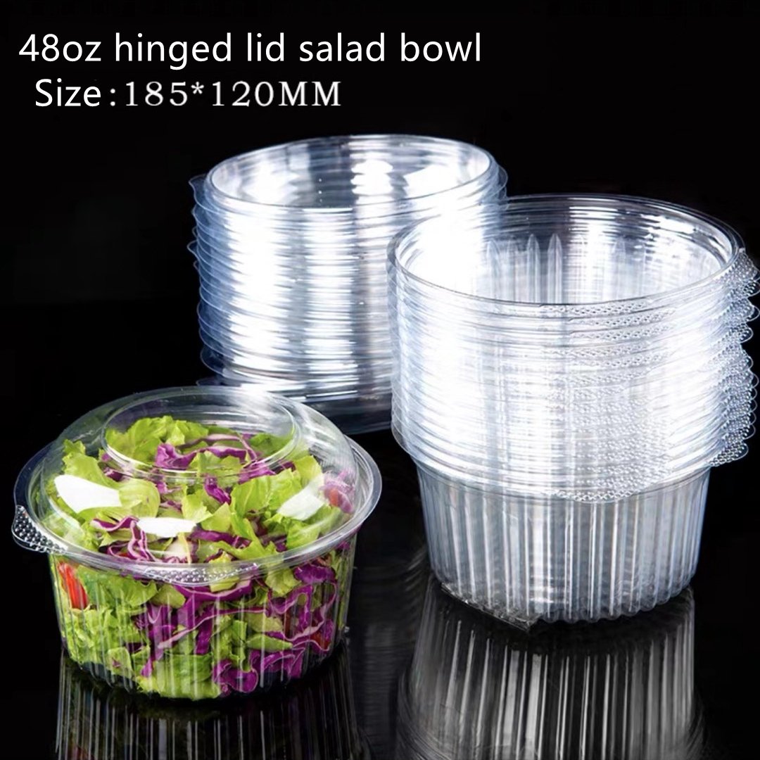 PET HINGED SALAD BOWL DISPOSABLE PET HINGED SALAD CONTAINER - 图片 4