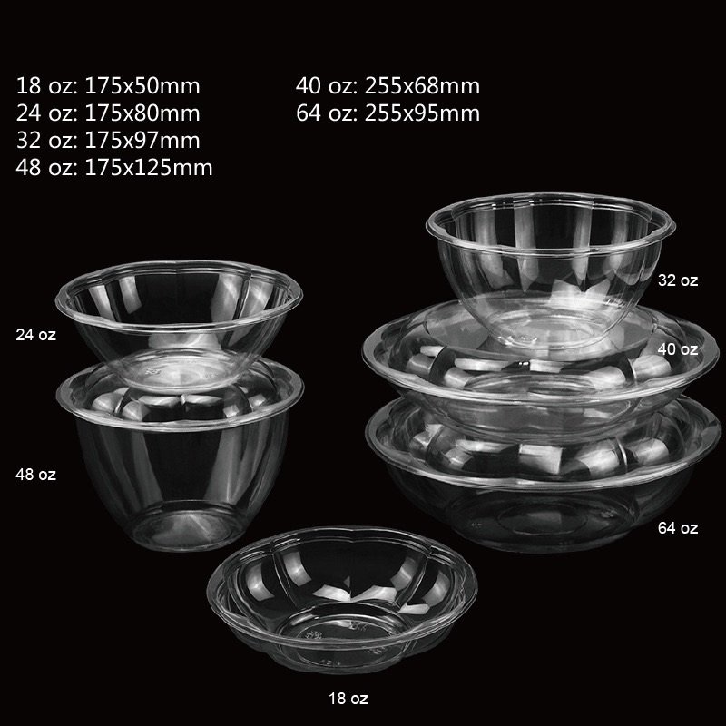 PET SALAD BOWL DISPOSABLE PET SALAD CONTAINER - 图片 2
