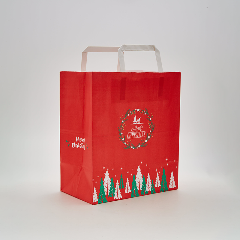 Eco-Friendly Kraft Paper Bags with Flat Handles for Retail & Packaging – Customizable, Sustainable, and Durable
