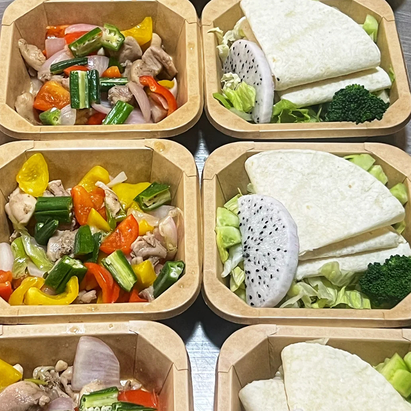 Square Octagonal Paper Bowls with Lids, Compostable Disposable 8-Sided Paper Food Bowls for Salad, Soup & Takeout, FDA Food Safe, Eco-Friendly - 图片 2