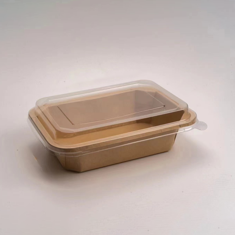 Rectangular Paper Salad Bowl – Compostable Disposable Paper Food Container for Takeaway & Foodservice