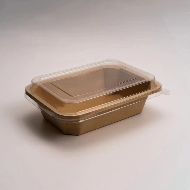 Rectangular Paper Salad Bowl – Compostable Disposable Paper Food Container for Takeaway & Foodservice - 图片 2