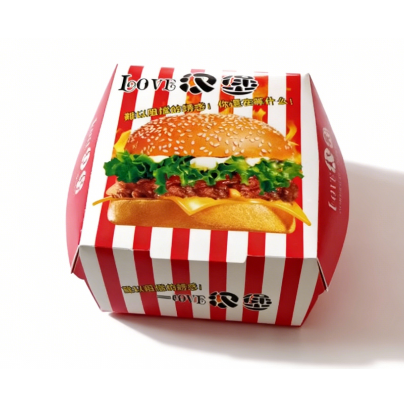 Paperboard Burger Box | Kraft, Eco Friendly & Compostable Greaseproof Burger Takeaway Packaging - 图片 3