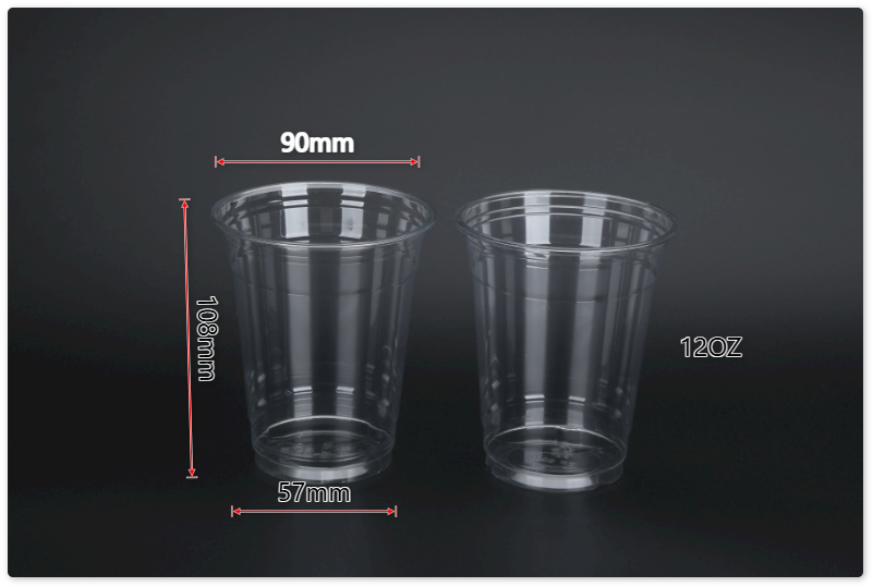 PET Cups with 90mm Lids – Clear PET Plastic Cups, Disposable BPA-Free Cold Drink PET Cups with Flat or Dome Lids, 12oz–24oz - 图片 4