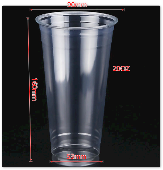 PET Cups with 90mm Lids – Clear PET Plastic Cups, Disposable BPA-Free Cold Drink PET Cups with Flat or Dome Lids, 12oz–24oz - 图片 7