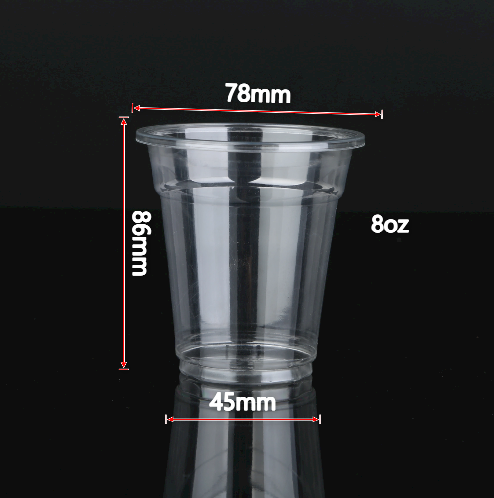 PET Cups with 78mm Lids – Clear PET Plastic Cups, Disposable & BPA-Free Cold Drink PET Cups with Flat or Dome Lids - 图片 6