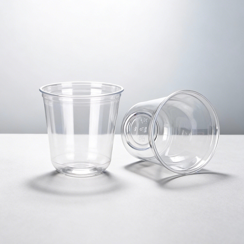 U Shape PET Cups – Clear PET Plastic Disposable Cups for Cold Drinks, BPA-Free, 12oz 16oz 24oz