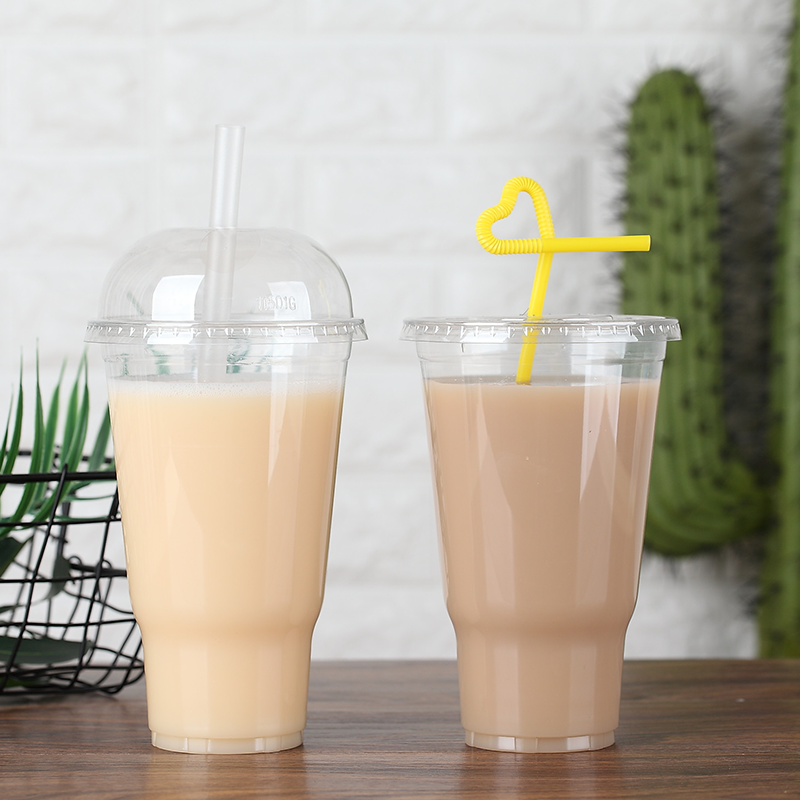 PET Cups with 117mm Lids – Clear PET Plastic Disposable Beer Cups for Cold Drinks, World Cup Events, Parties & Bars