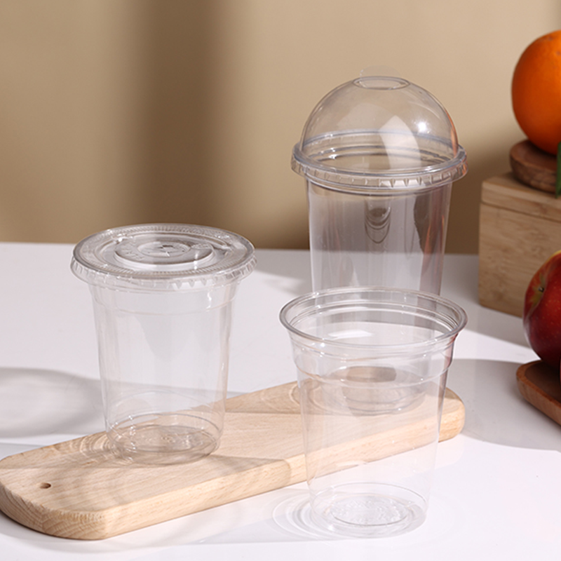 PET Cups for Cold Beverages – Clear PET Plastic Cups, Disposable BPA-Free PET Cups with Flat or Dome Lids, 12oz 14oz 16oz