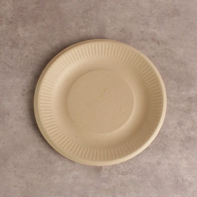 Sugarcane Bagasse 5" | 6" | 7" | 8" Ribbed Round Plate - 图片 3