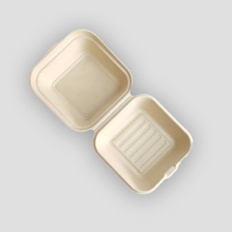 Eco-Friendly Sugarcane Bagasse Burger Boxes – Biodegradable, Disposable & Greaseproof - 图片 4