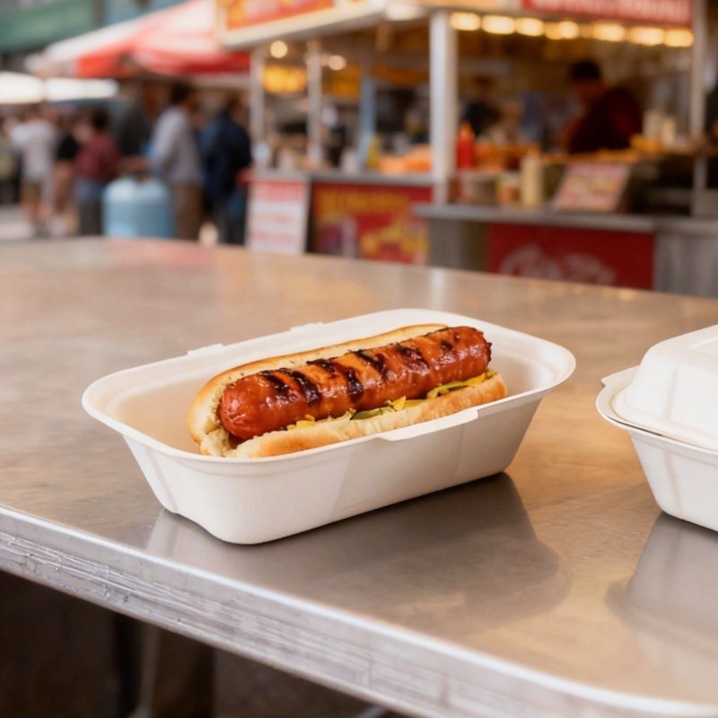 Eco-Friendly Kraft Paper Hot Dog Boxes | Biodegradable Takeout & Party Food Trays for Catering, Food Trucks, and Restaurants