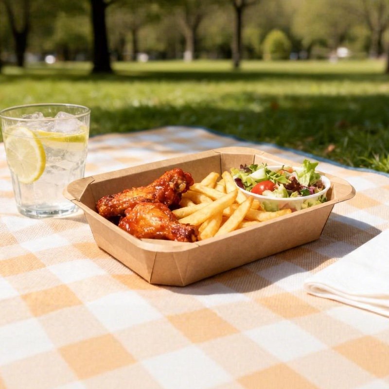 Biodegradable Paper Food Bowl with PLA Lid Eco Takeaway Packaging