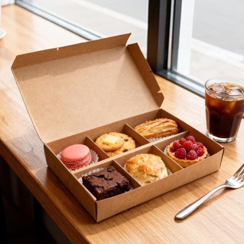 Six Compartment Paper Bento Box with Lid | 6 Grid Disposable Lunch Box Eco Friendly Takeaway Container