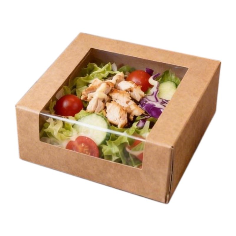 Disposable Salad Box with Lid | Waterproof Paper Container