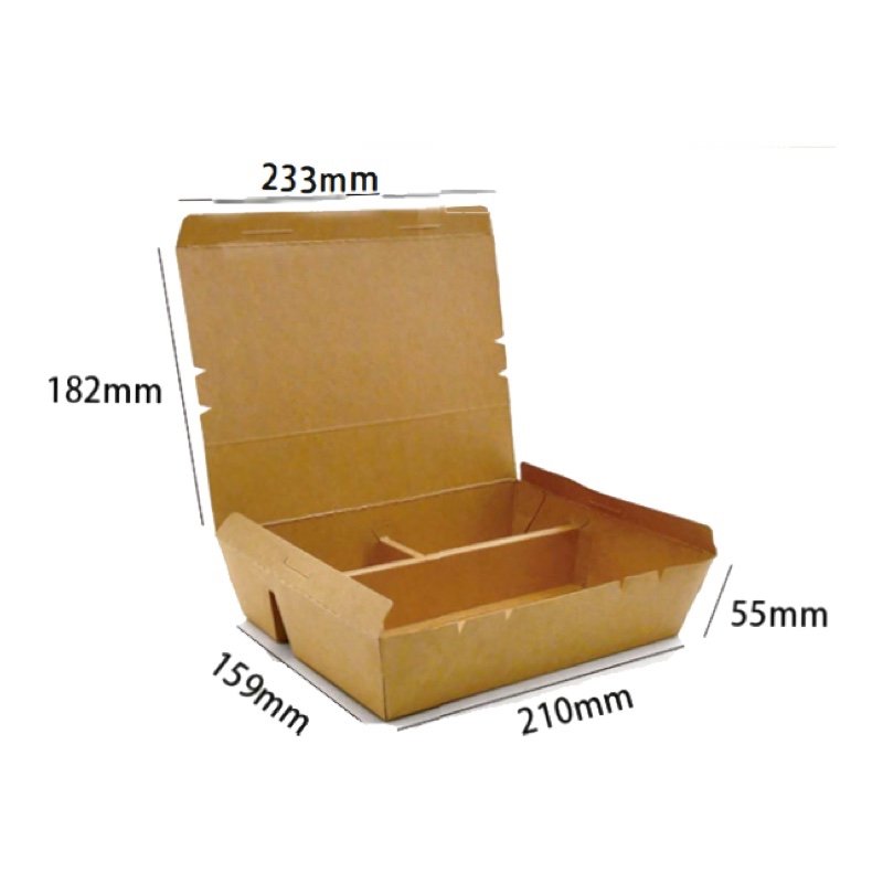 Disposable 3 Compartment Paper Food Box with Lid | Leak-Proof Food Packaging - 图片 7