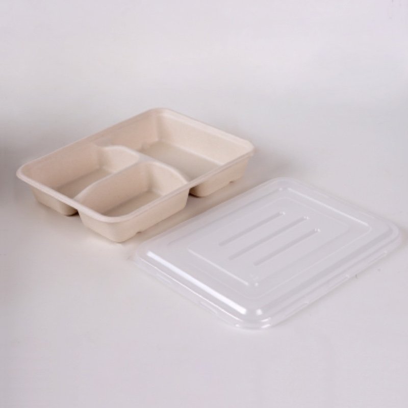 Leak Resistant Lid for 3 Compartment Containers | Compostable & Eco-Friendly Takeout Lids - 图片 3