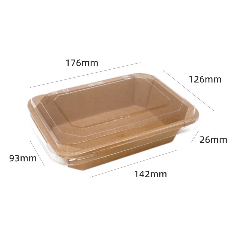 Biodegradable Paper Food Bowl with PLA Lid Eco Takeaway Packaging - 图片 2