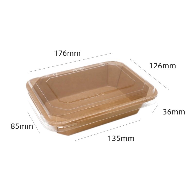Biodegradable Paper Food Bowl with PLA Lid Eco Takeaway Packaging - 图片 3