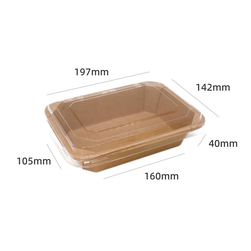 Biodegradable Paper Food Bowl with PLA Lid Eco Takeaway Packaging - 图片 4