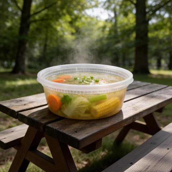 8oz Disposable PP Soup Container with Lid for Hot Food Takeaway | Microwave Safe - 图片 2