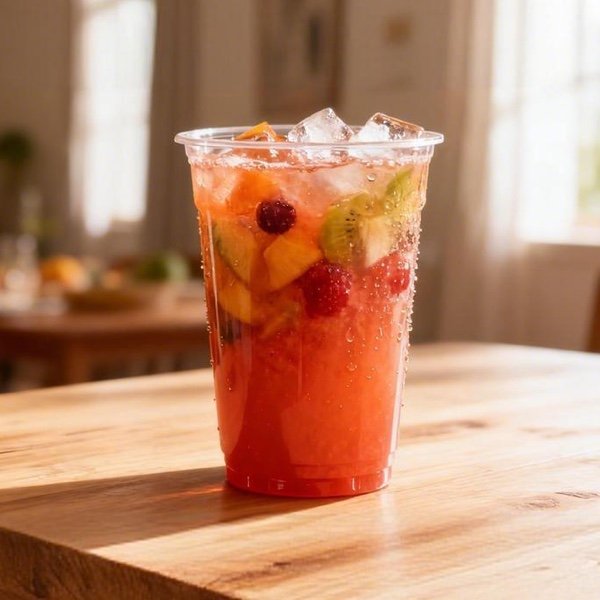 16 oz U-Shaped PET Plastic Cup with Lid for Cold Drinks, Iced Coffee, Bubble Tea & Smoothies