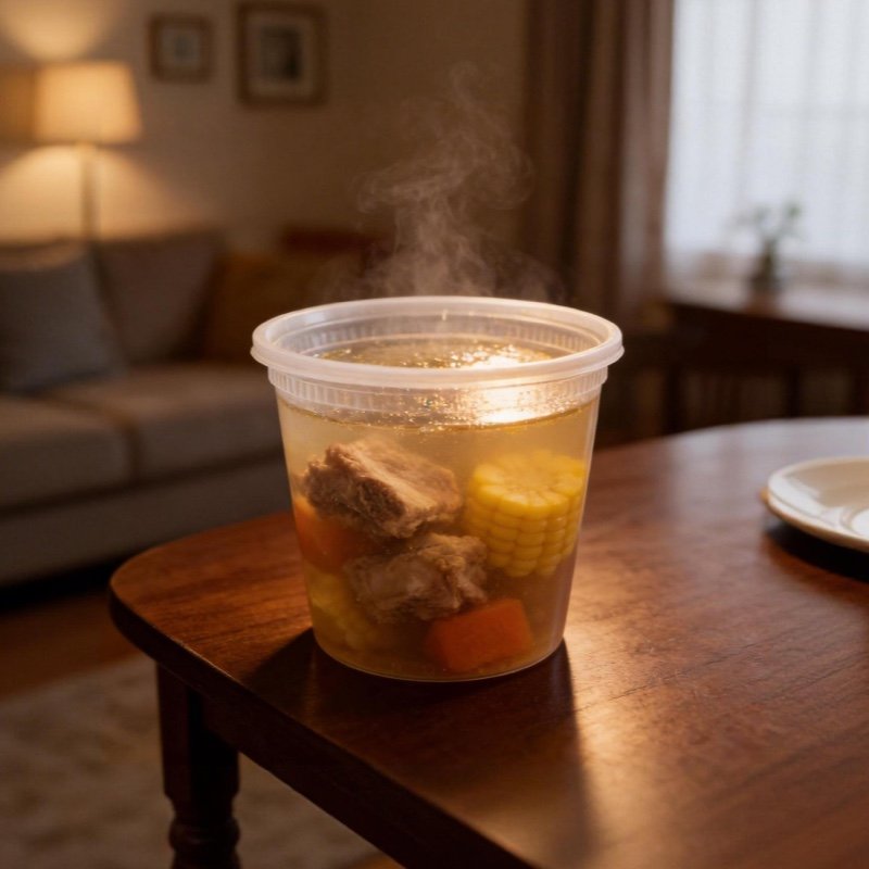 24oz Disposable PP Soup Container with Leakproof Lid | Microwave Safe Food Grade 24oz Polypropylene