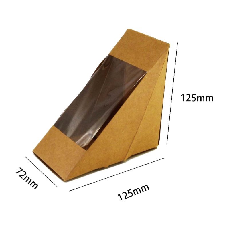 Eco Friendly Biodegradable Sandwich Box | Kraft PLA Lined - 图片 3