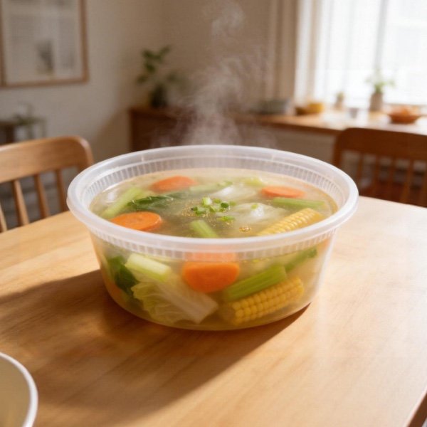 8oz Disposable PP Soup Container with Lid for Hot Food Takeaway | Microwave Safe