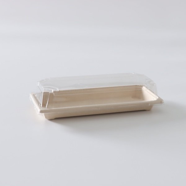 SNX Series Bagasse Sushi Tray with Lid | Biodegradable Sushi Takeaway Packaging - 图片 4
