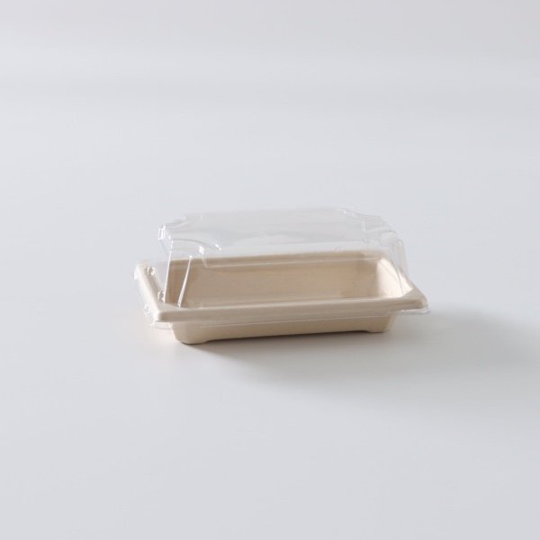 SNX Series Bagasse Sushi Tray with Lid | Biodegradable Sushi Takeaway Packaging - 图片 2