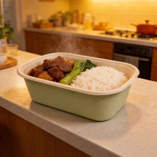 1000ml Compostable Bagasse Takeaway Box | Biodegradable Food Container - 图片 2