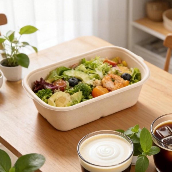 1000ml Compostable Bagasse Takeaway Box | Biodegradable Food Container
