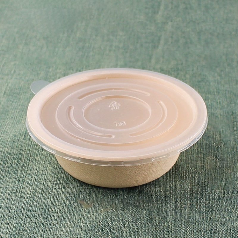 Eco-Friendly Sugarcane Bagasse Bowl 350ml 500ml 1000ml – Biodegradable Disposable Food Container - 图片 6