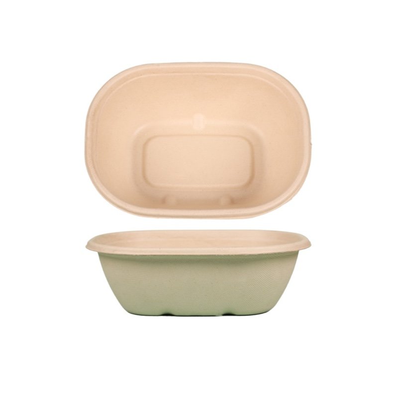 Eco Friendly 620ml 770ml Oval Bowl | Biodegradable Takeaway Food Container - 图片 3