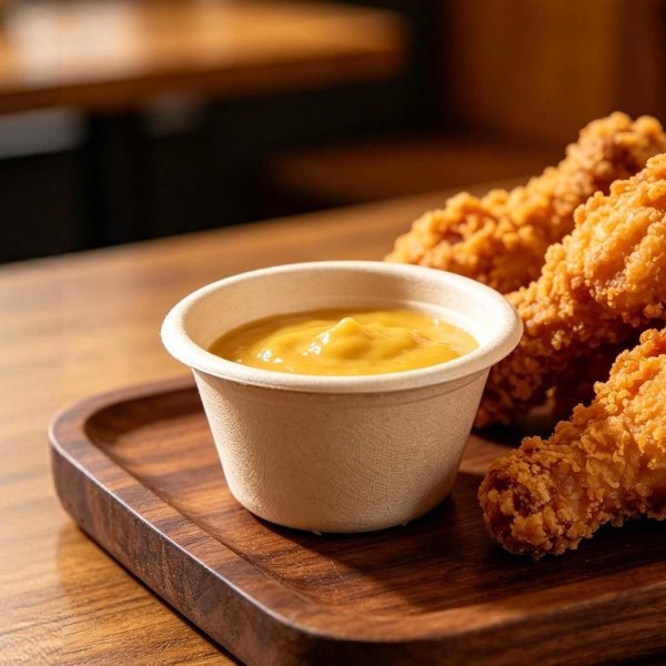 Sugarcane Bagasse Portion Cups 2oz 4oz 5oz | Compostable Eco-Friendly Sauce & Condiment Cups