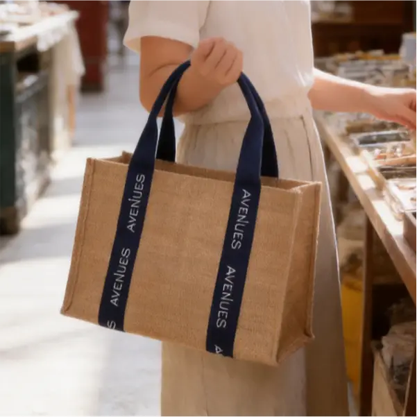 Reusable Jute Tote Bag with Handles | Biodegradable Shopping Bag