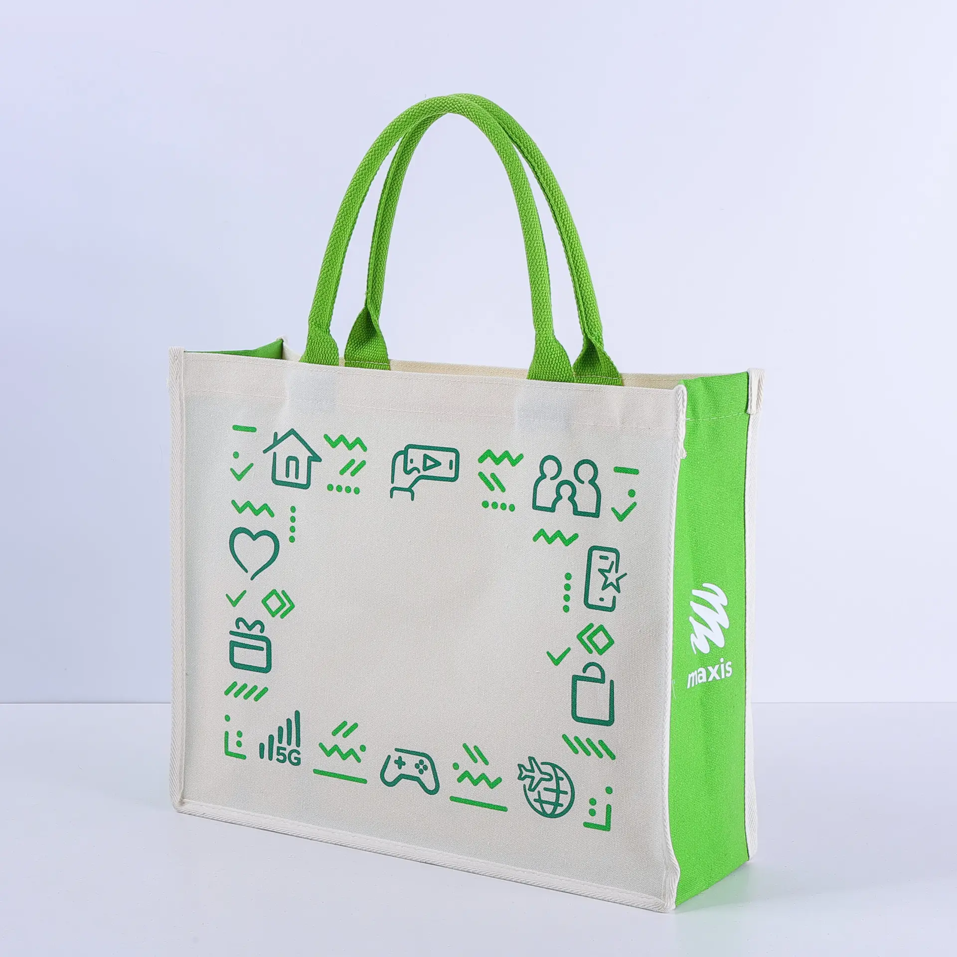 Canvas Laminated PVC Eco-Friendly Tote Bag | Custom Reusable Shopping Bag - 图片 3