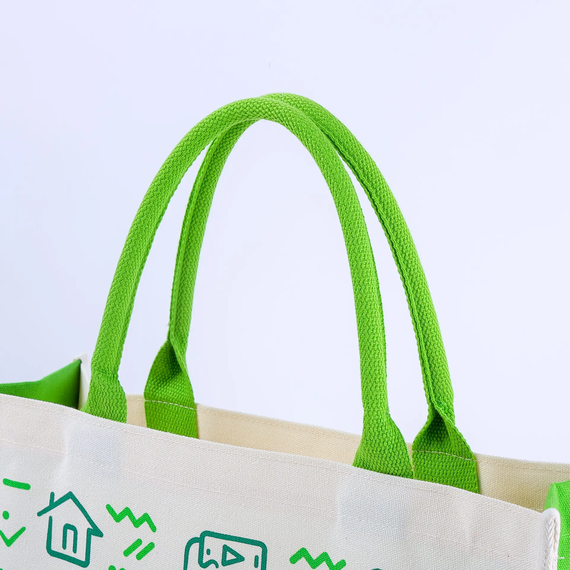 Canvas Laminated PVC Eco-Friendly Tote Bag | Custom Reusable Shopping Bag - 图片 4