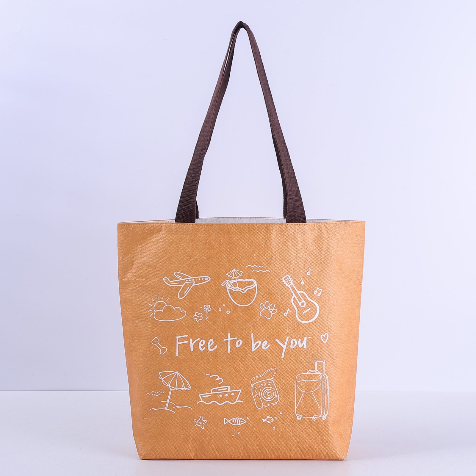 Tyvek Laminated Non-Woven Eco-Friendly Tote Bag with Cotton Lining - 图片 3