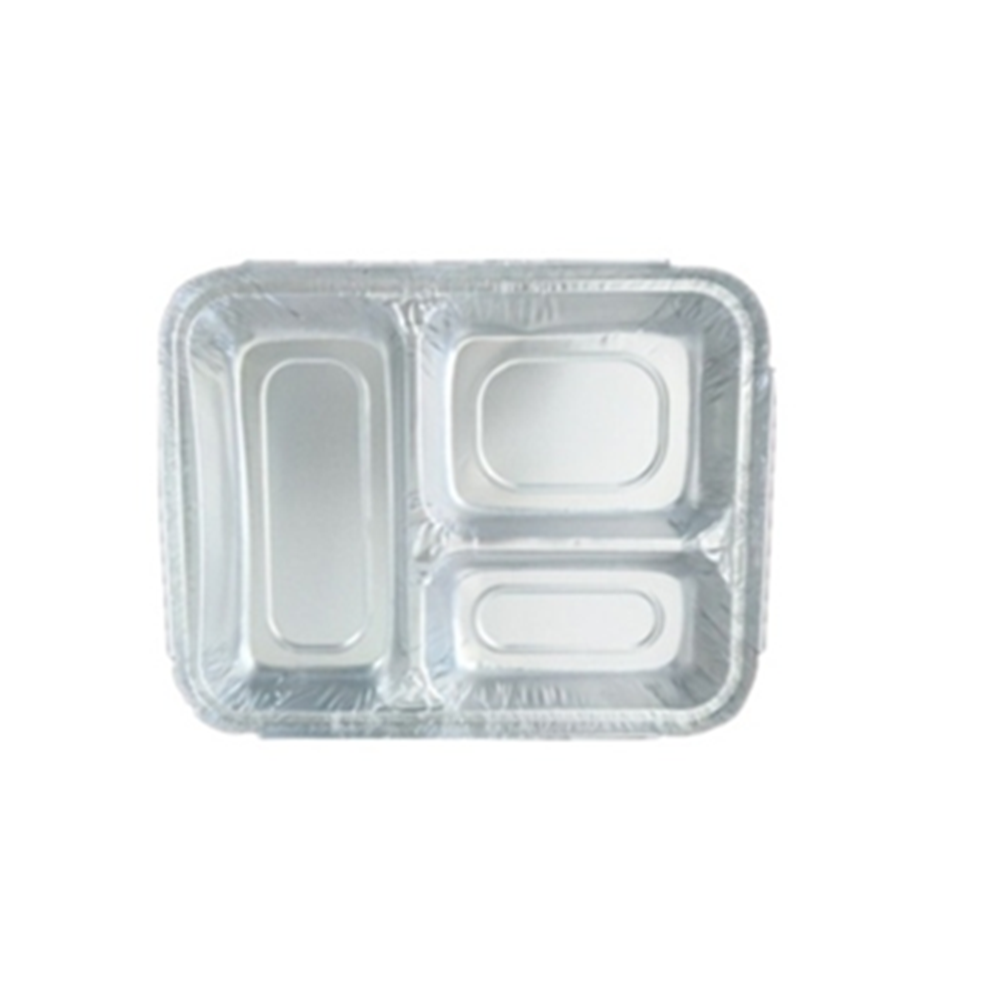 675ml Aluminum 3-Compartment Dinner Plate | Disposable Meal Tray - 图片 2