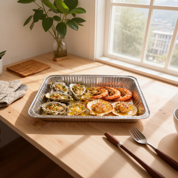 9700ml Rounded Rectangle Aluminum Food Container | Deep Aluminum Foil Tray